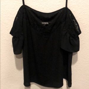 Black shoulder cut out top